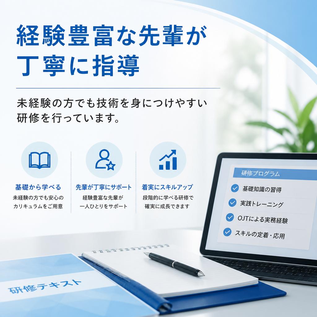未経験でも安心！充実した研修制度