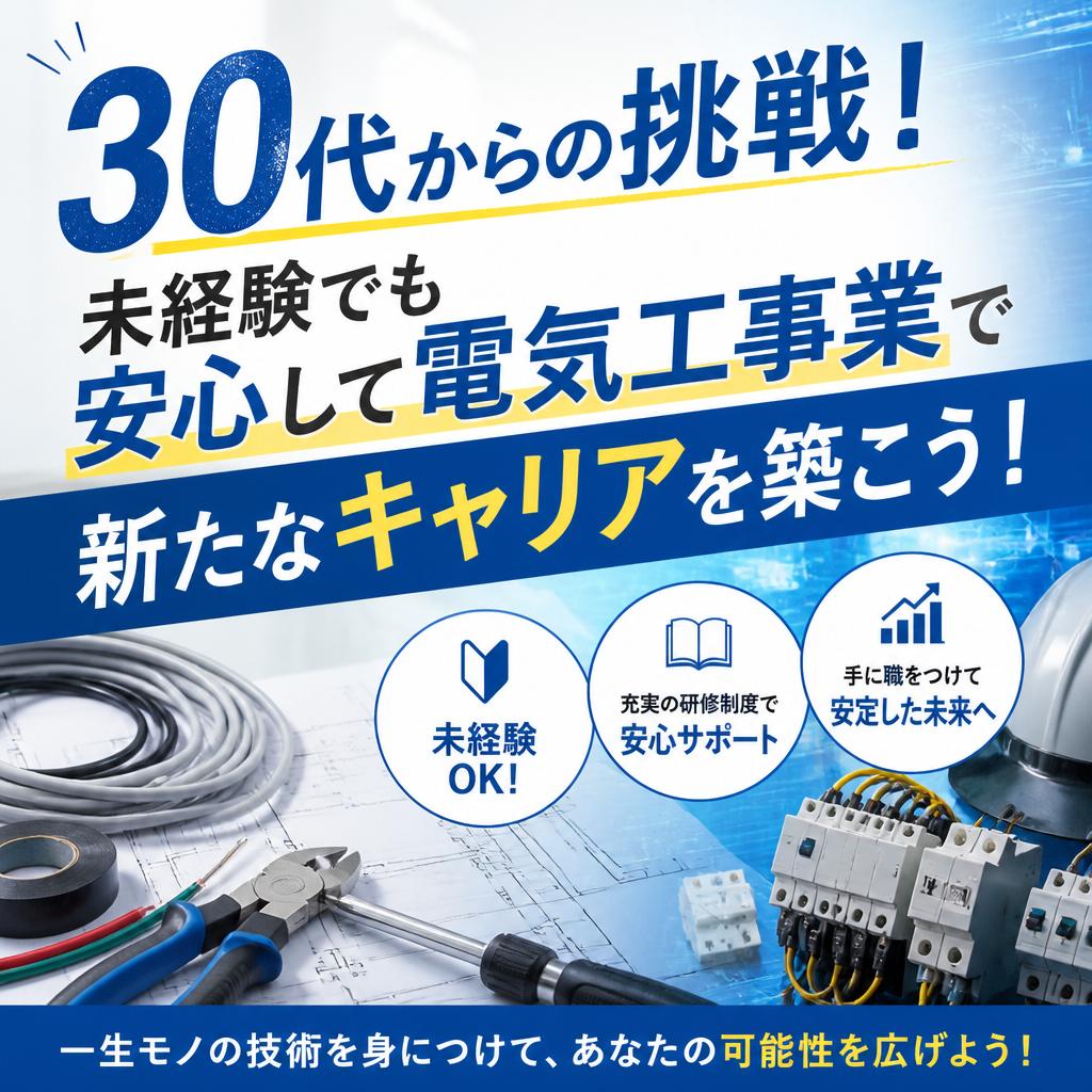 30代からの挑戦！未経験でも安心して電気工事業で新たなキャリアを築こう！