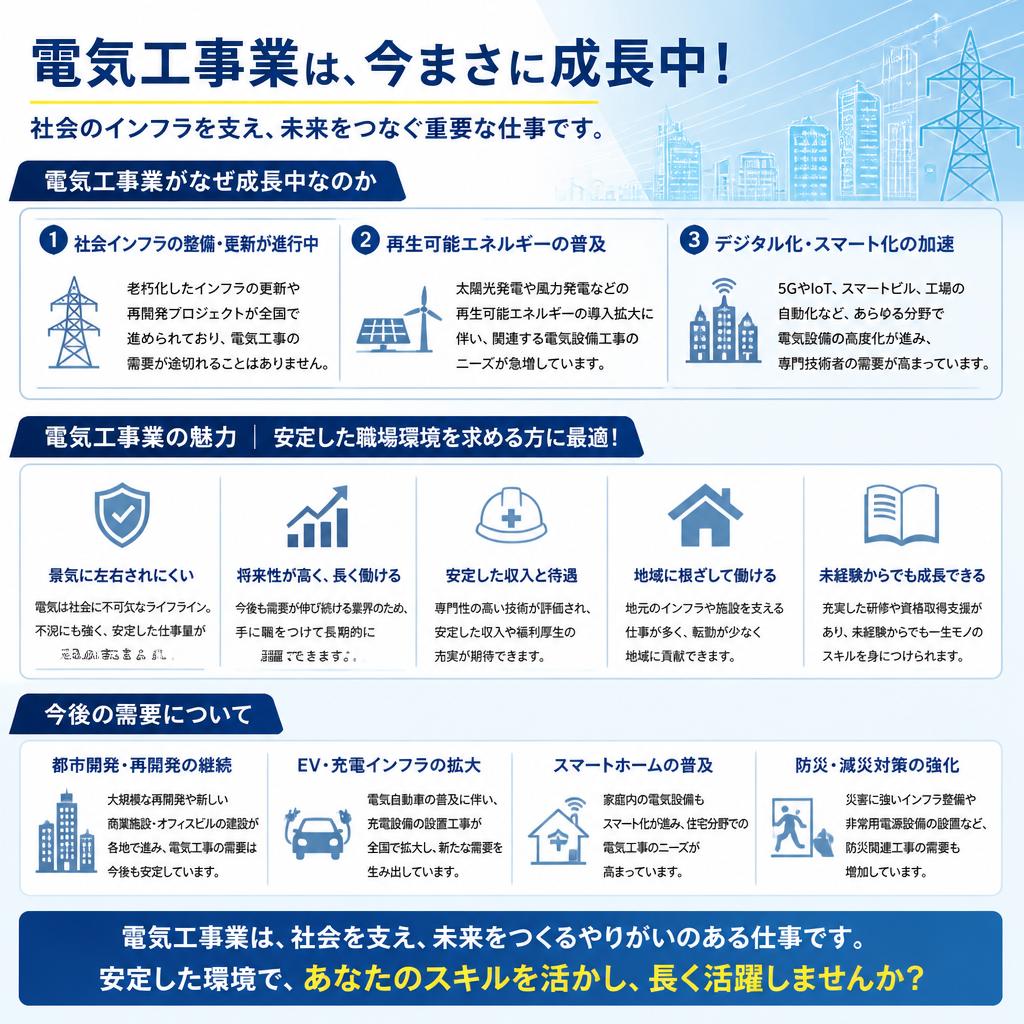 電気工事業界の魅力