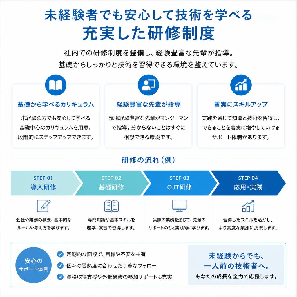 2. 未経験者を支える充実した研修制度