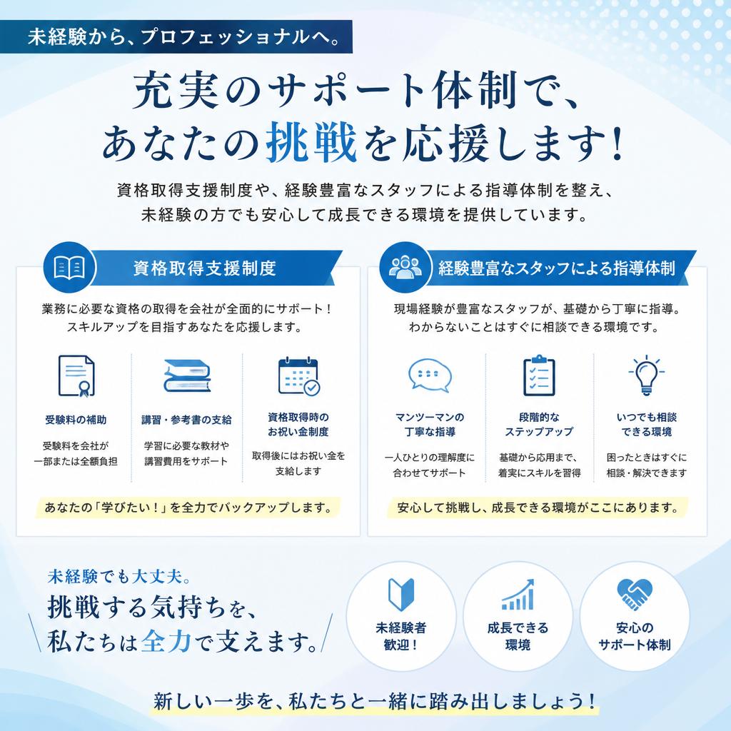 未経験者でも安心のサポート体制