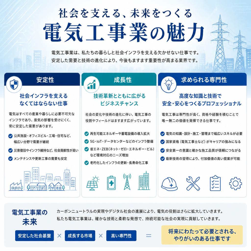 2. 電気工事業の魅力
