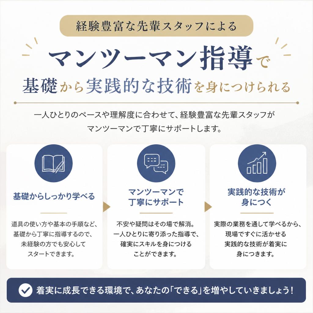 未経験者でも安心の教育体制