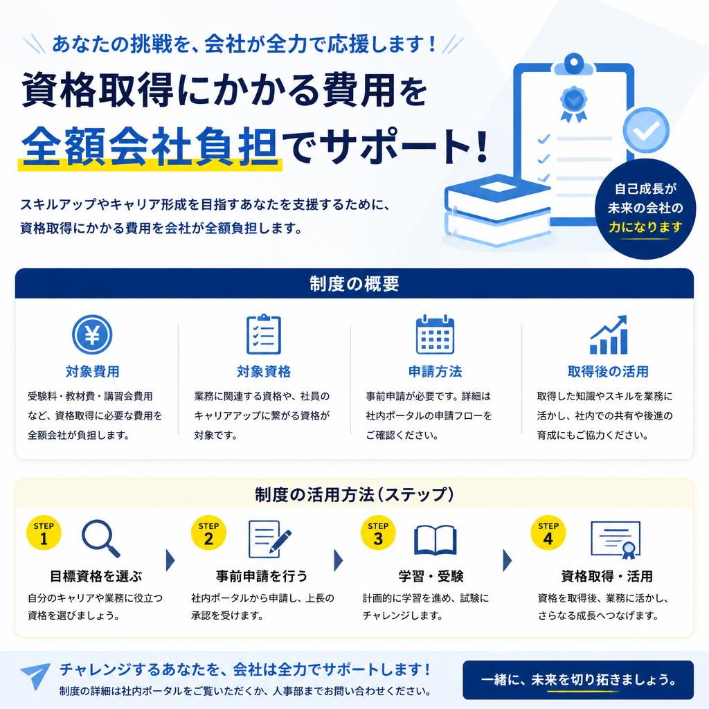 資格取得支援制度でスキルアップ