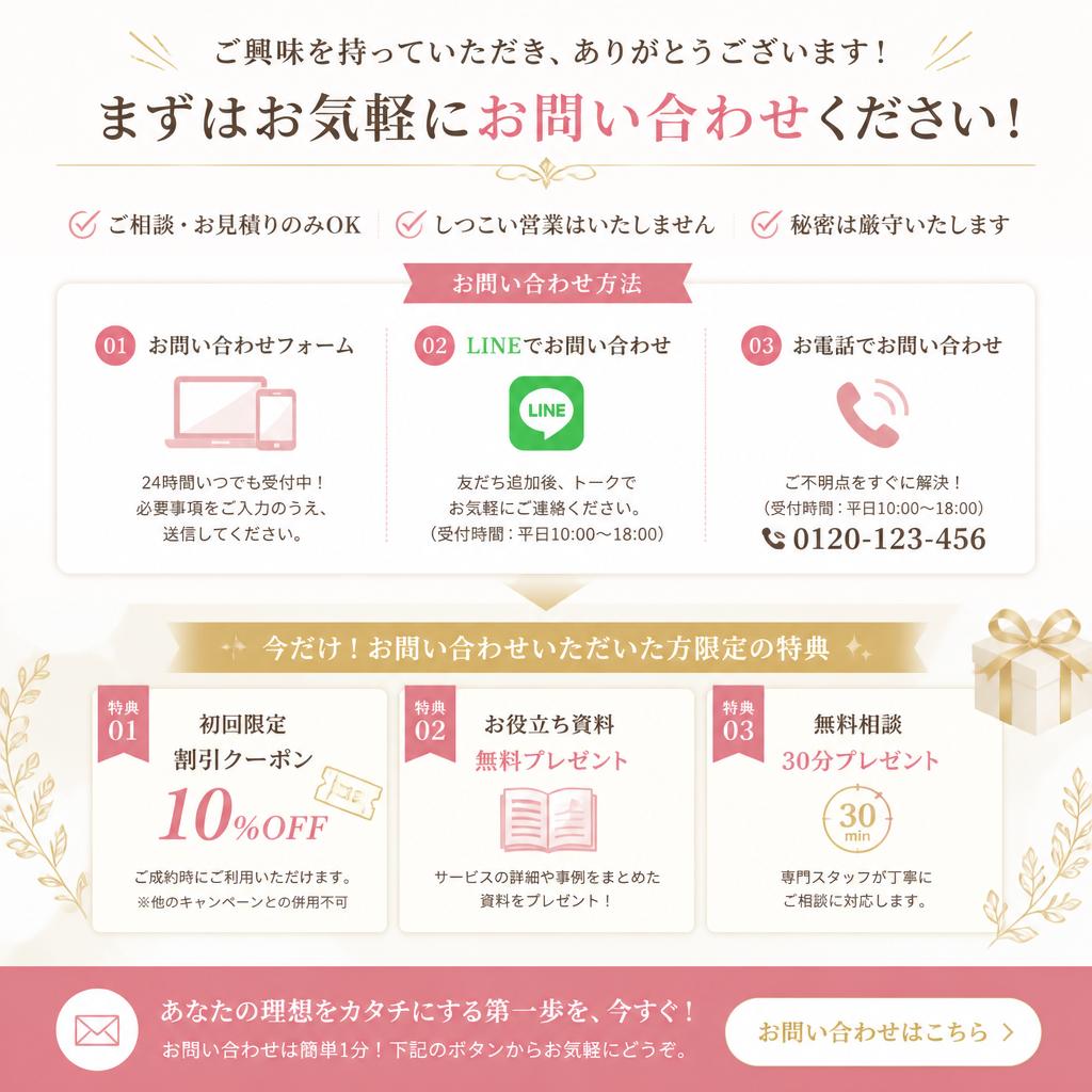 今すぐお問い合わせを！