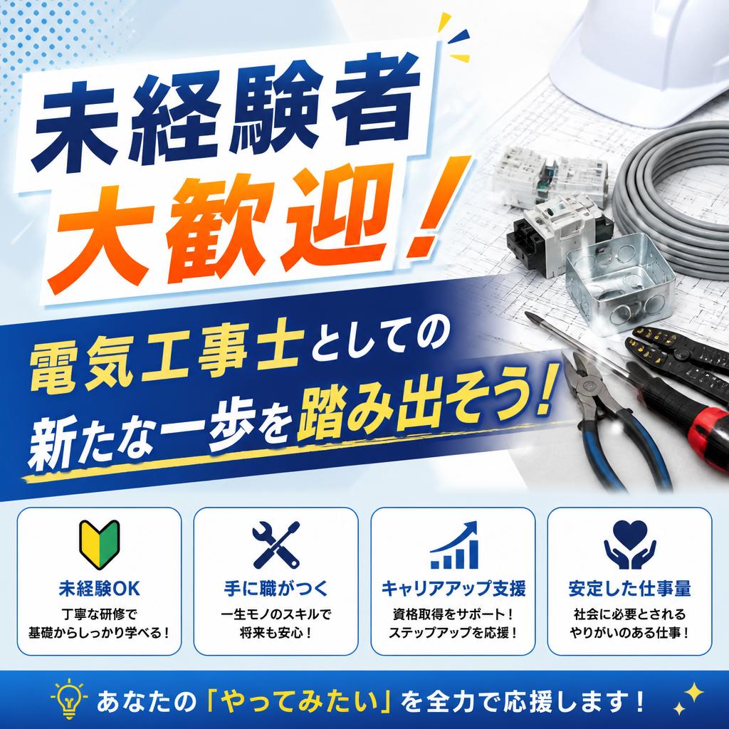 未経験者大歓迎！電気工事士としての新たな一歩を踏み出そう！